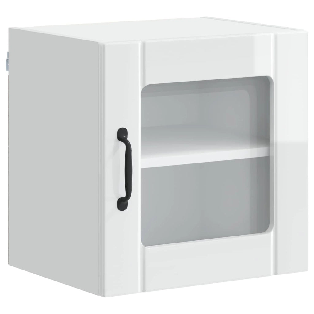 Set di 2 pensili da cucina moderni e funzionali 40 x 31 x 40 cm in legno composito bianco lucido 02_0053872