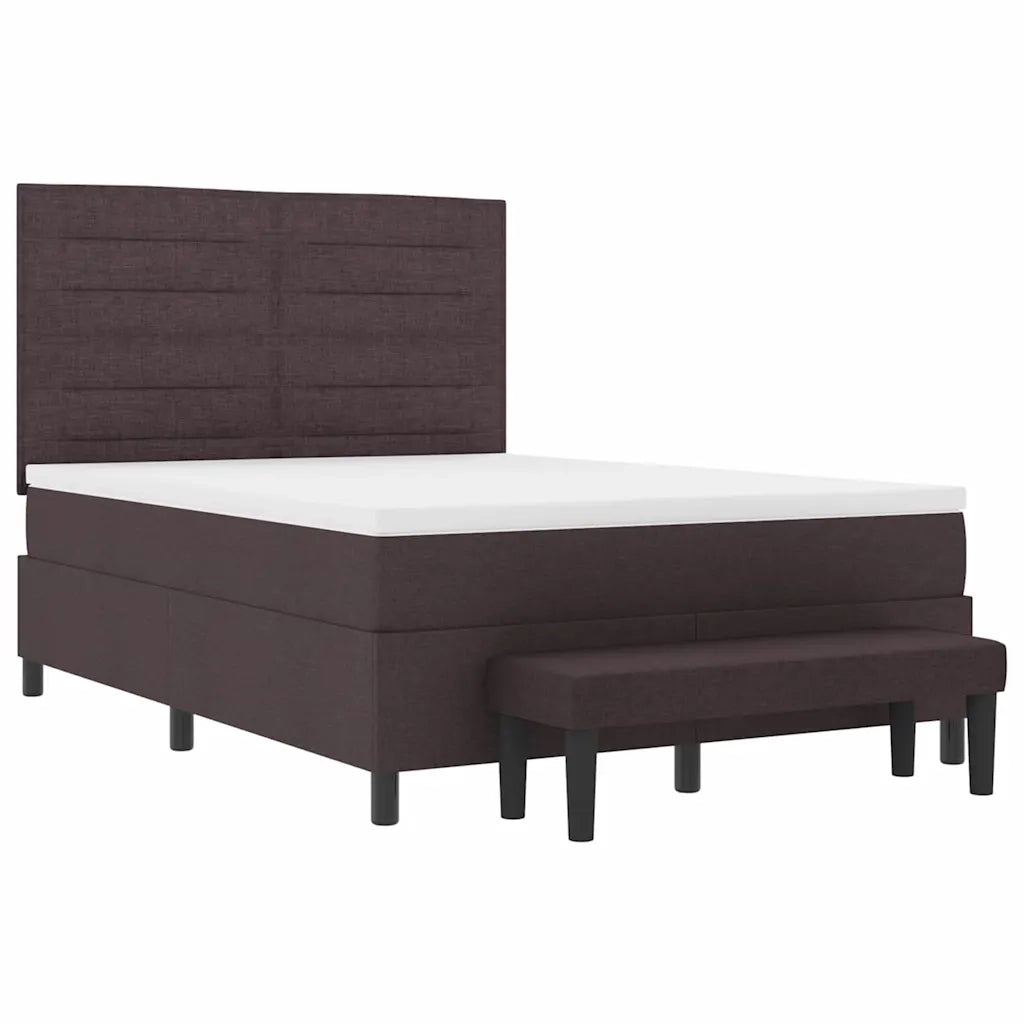 Letto a molle con testiera Marrone Scuro 140 x 200 cm Tessuto 3343998