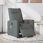 Divano Sedia-Poltrona Reclinabile Massaggio Elettrica Grigio Scuro Tessuto 955661