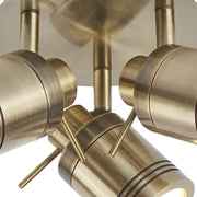 Plafoniera Contemporanea Sansone Acciaio Ottone Vetro 3 Luci Gu10