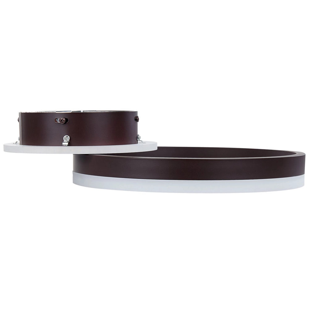 Plafoniera dalla forma circolare con luci LED in metallo marrone glamour minimalista