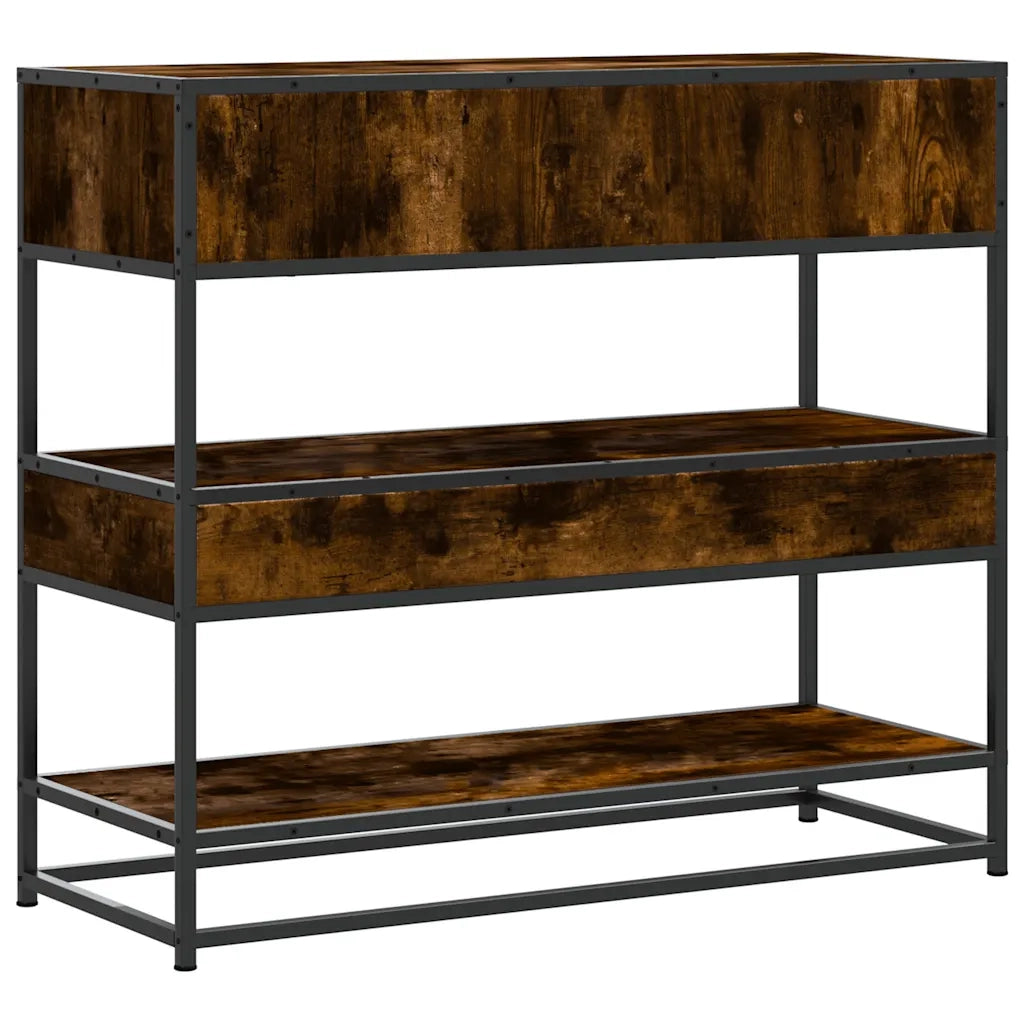 Tavolino Consolle-Tavolino da soggiorno-Tavolo Rovere Fumo 90x35x80 cm in Legno Multistrato 416578