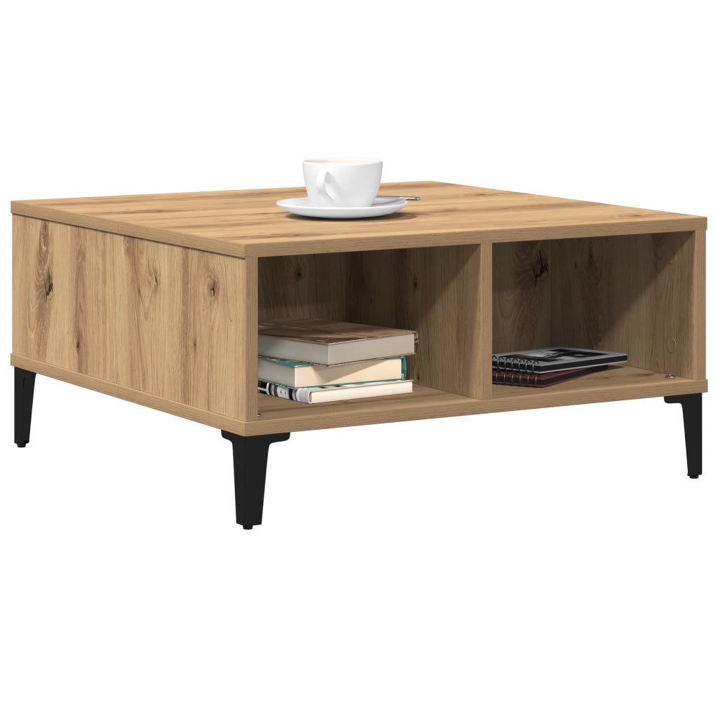 Tavolino da caffÃ¨  in rovere artigianale 60x60x30 cm in legno ingegnerizzato