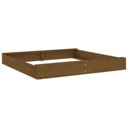 Sabbiera per bambini area giochi da giardino esterna con posti a sedere quadrati legno massello di pino marrone 02_0041522
