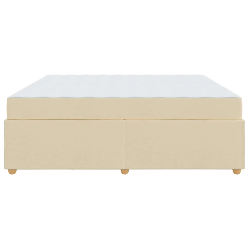 Struttura del letto con materasso Crema 200 x 200 cm Tessuto