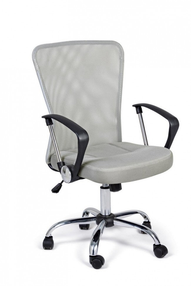 Sedia Poltrona Operativa da Ufficio in Tessuto a Rete Brisbane Grigia