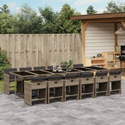 vidaXL Set da Pranzo da Giardino 13pz con Cuscini Grigio in Polyrattan