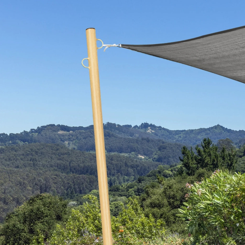IDMarket - Set di 2 alberi per vele ombreggianti effetto legno H.220 cm con pali e basi in acciaio
