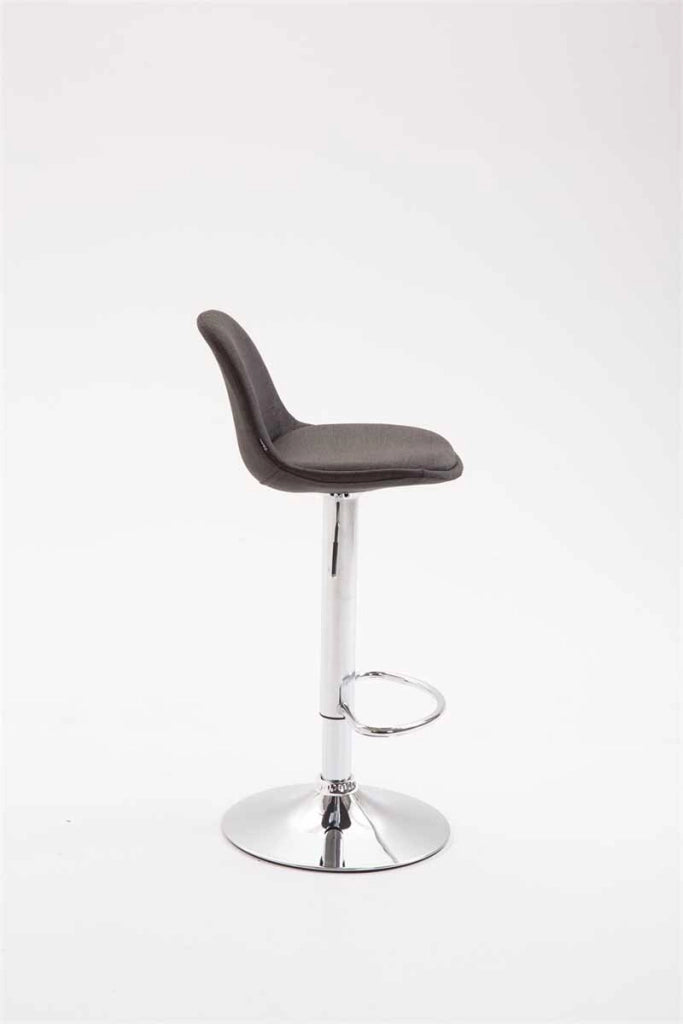 Sgabello di design KIEL in tessuto cromo,grigio scuro