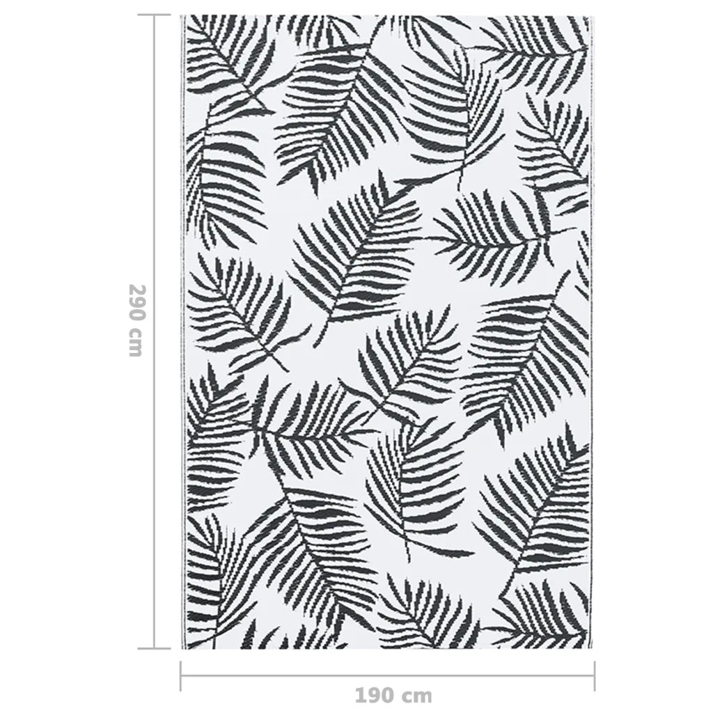 Tappeto da Esterni ARAKIL Bianco e Nero 190x290 cm in PP CFW7862397