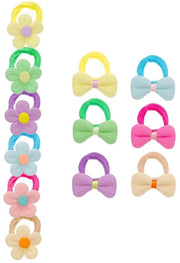 Accessori per capelli elastici a forma di fiore o caramella - 12 pezzi - elastici - disegno divertente - adatti a tutti i tipi di capelli - senza danni