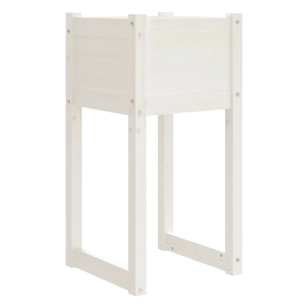 Fioriera rialzata per piante e fiori terrazza giardino 40 x 40 x 81 cm legno massello di pino bianco 02_0037590