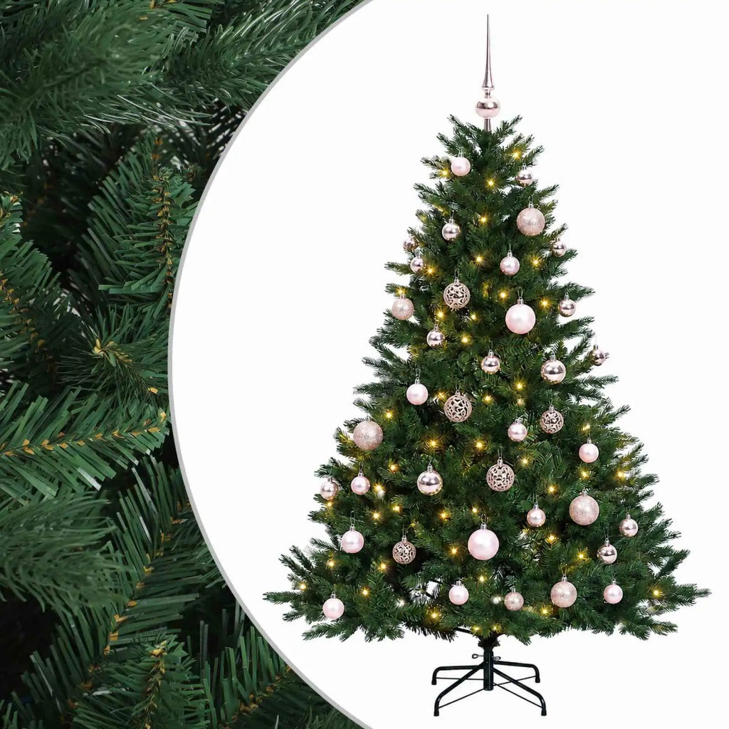 Albero di Natale artificiale con palline 150 cm 150 LED 3465752