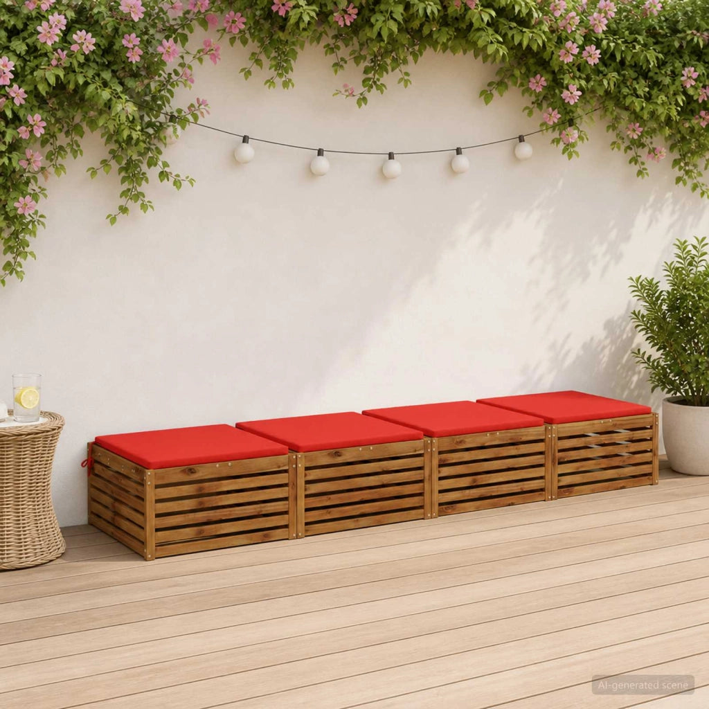 Cuscini per Sedia in 4 Pezzi SOEST 4 pz 100% Poliestere Rosso 944636