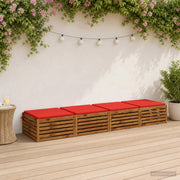 Cuscini per Sedia in 4 Pezzi SOEST 4 pz 100% Poliestere Rosso 944636