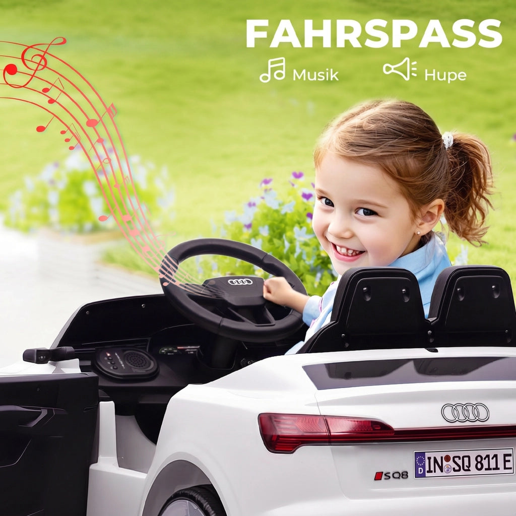 Auto Elettrica per Bambini Audi Q8 12V ¨C Xylo ¨C Bianco con Telecomando e Luci LED
