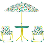 Tavolo da Picnic per Bambini con Sedie e Ombrellone ¨C zephmum ¨C Verde