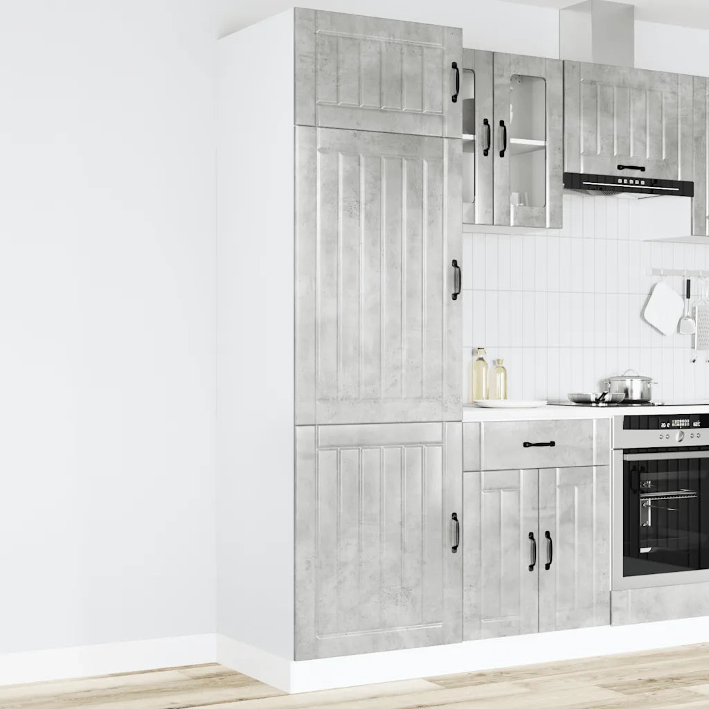 Armadio da Cucina Lucca Grigio Cemento in Legno Multistrato 853871