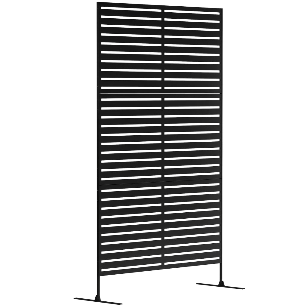 Separ¨¨ da Esterno in Metallo ¨C Xylo ¨C Design a Lamelle, Nero, Divisorio Decorativo per Giardino