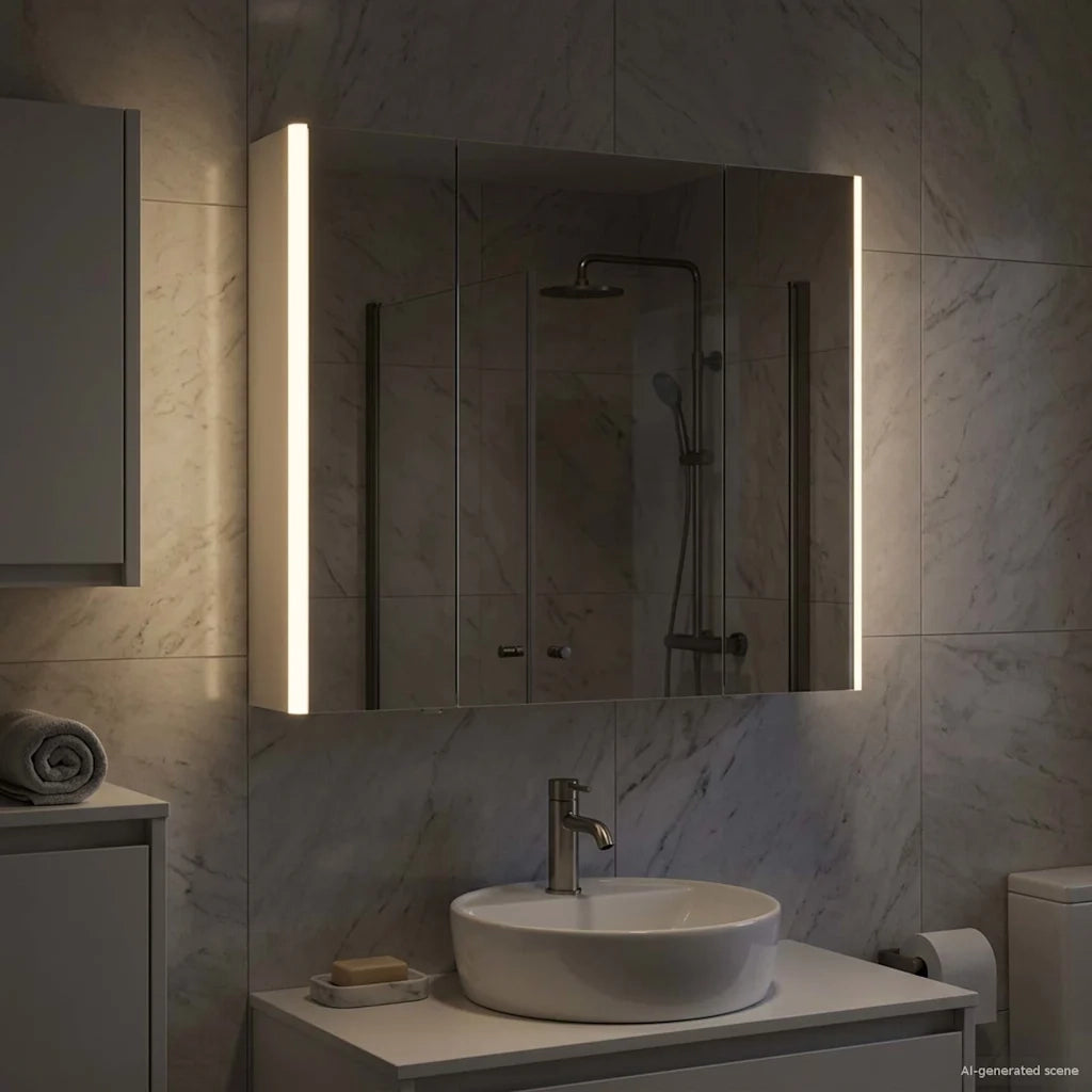 Mobiletto per specchio da bagno Bianco 83,5 x 15,5 x 70 cm 889263