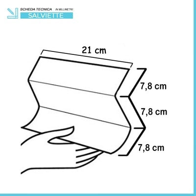 Salviette monouso in cellulosa piegate a Z per dispenser 6 confezioni