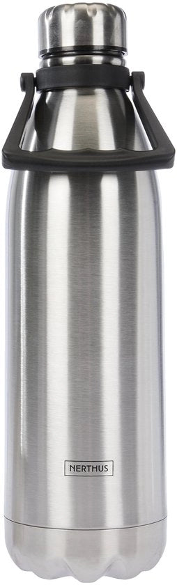 Fles termos doppio strato per bevande calde e fredde, design nero in acciaio inossidabile 18/8, 1500 ml, BPA-free, coperchio ermetico