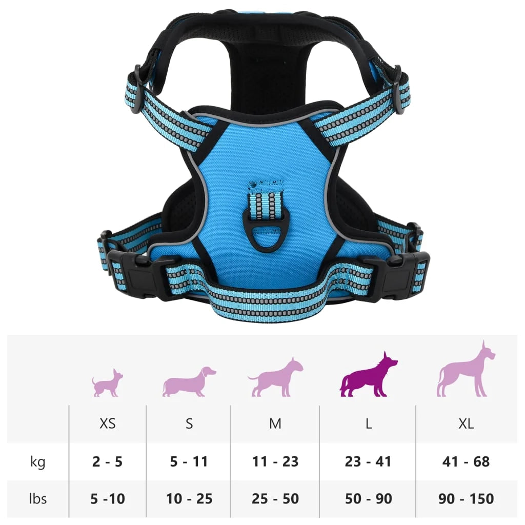 Pettorina per cani con strisce riflettenti regolabili Grande Blu 02_0042306