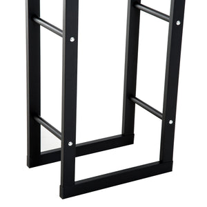 Portalegna Legnaia in Ferro 60x25x100 cm da Interno Max 100Kg  Nero