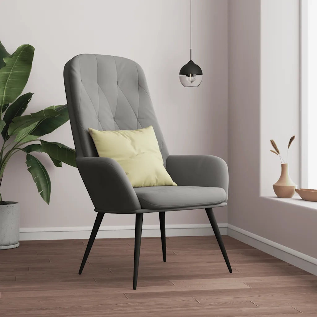 Sedia Relax Grigio Chiaro in Velluto 341194