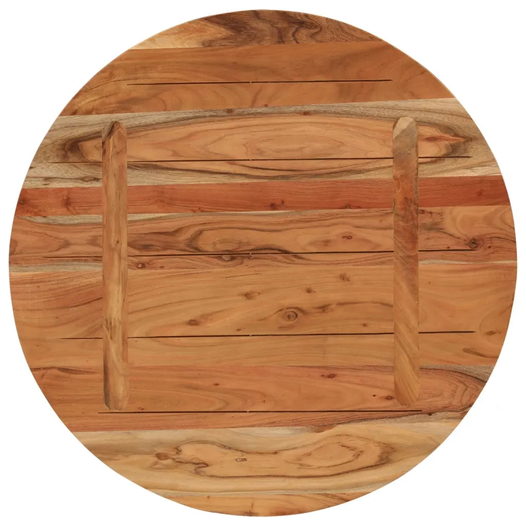 Piano per Tavolo Ø80x3,8 cm Rotondo in Legno Massello di Acacia 370055