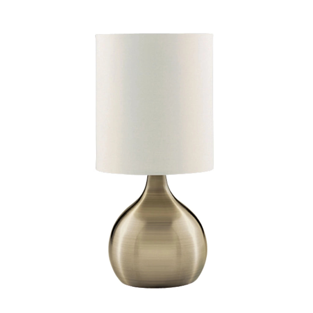 Abatjour Contemporaneo Tocco Acciaio Ottone Tessuto 1 Luce E14