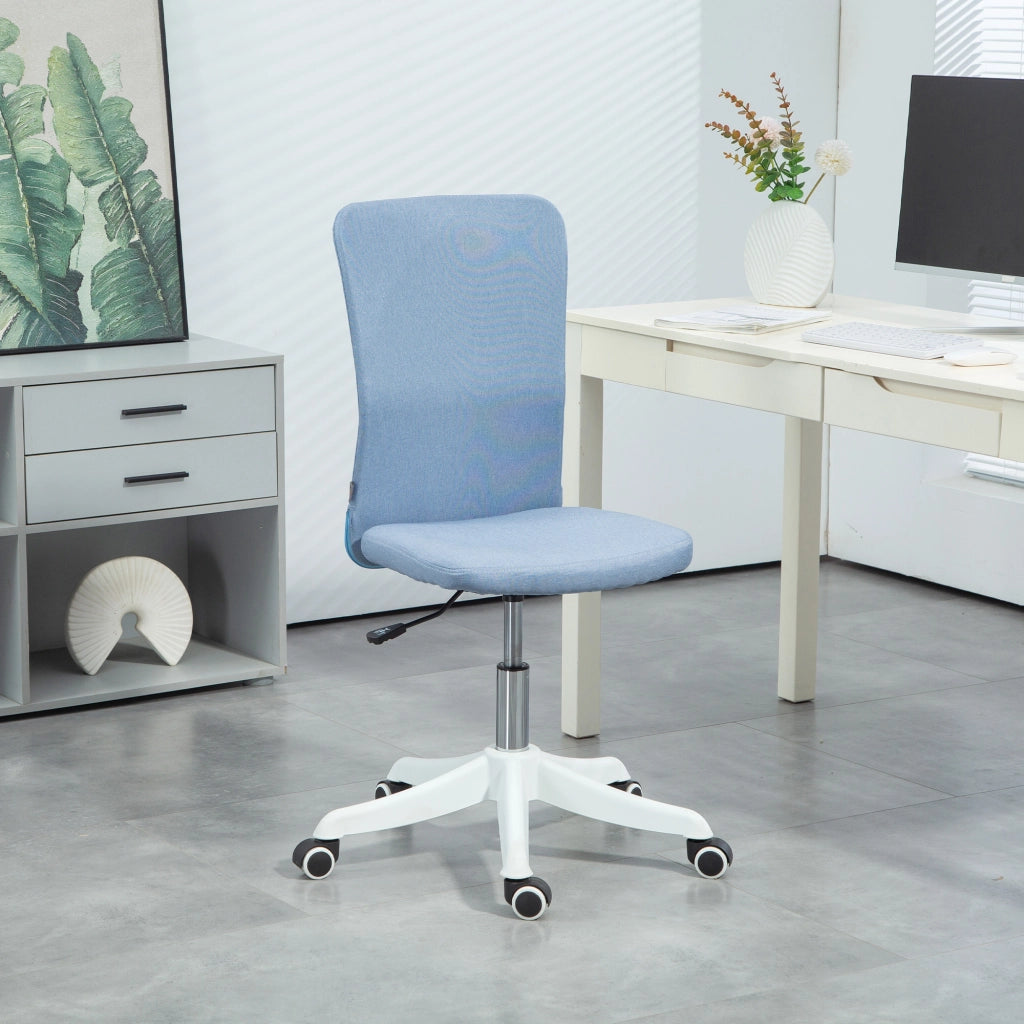 Sedia da Ufficio con Ruote ¨C Zephmum ¨C Blu, Sintetico, 53x43x85-93 cm