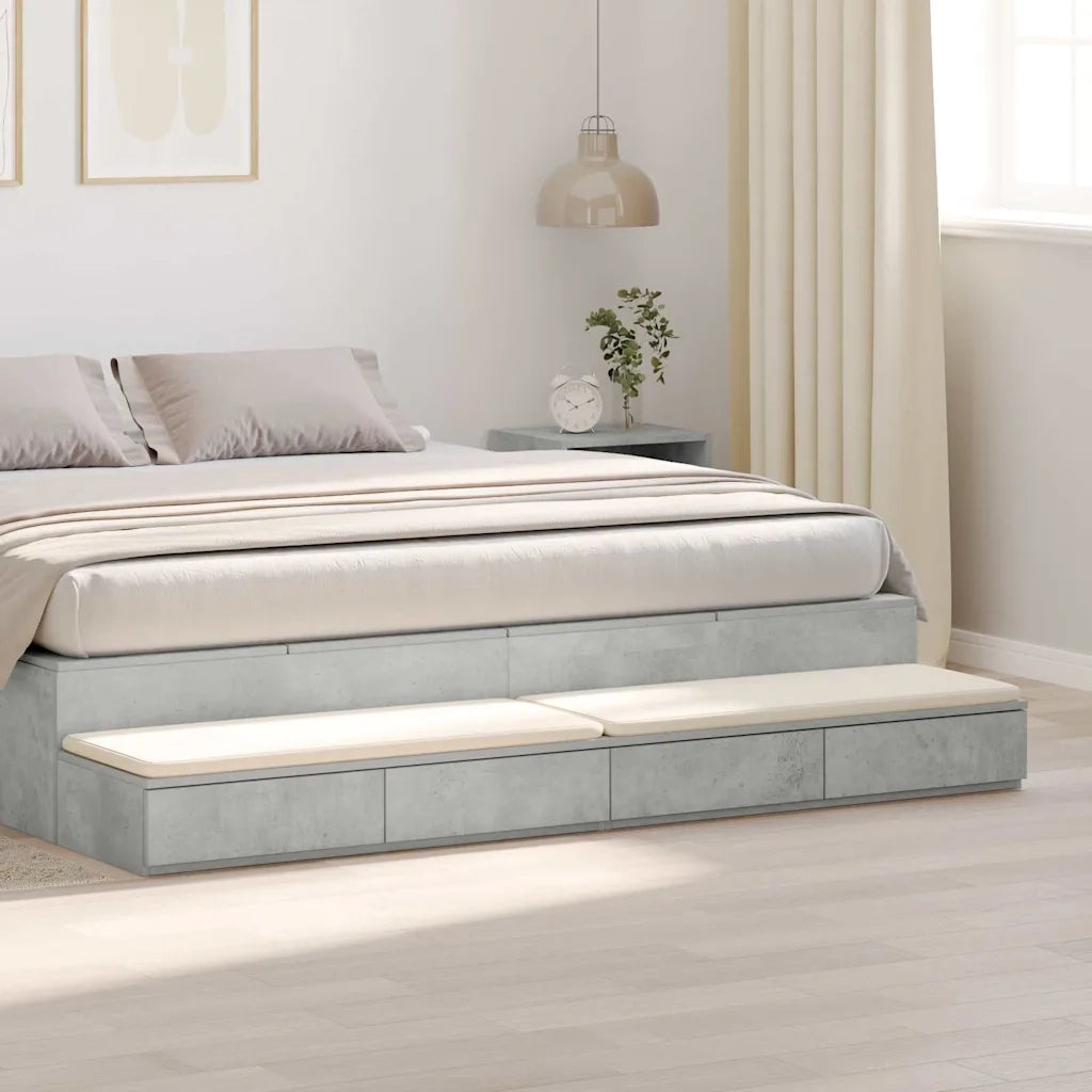 Cassetti per letto Grigio cemento 180 x 36,5 x 16,5 cm 866982