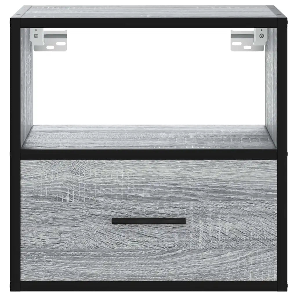 vidaXL Comodini a Muro 2 pz Grigio Sonoma 40x31x39,5 cm