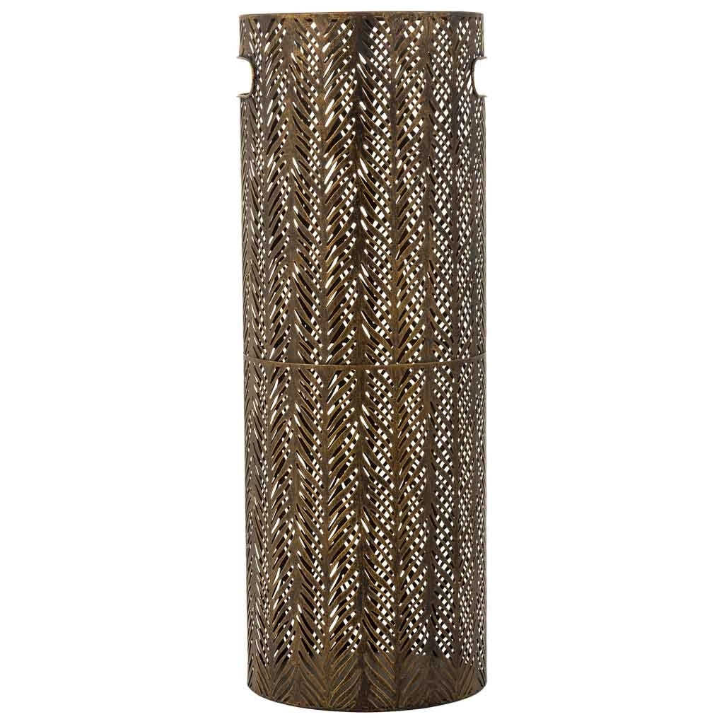 Portaombrelli tondo in metallo dorato 20x20x53h