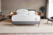 Pacchetto letto completo - Materasso 140x190cm + Box spring con doghe (kit) + 2 cuscini + Piumino - Vingt-Huit PLUS
