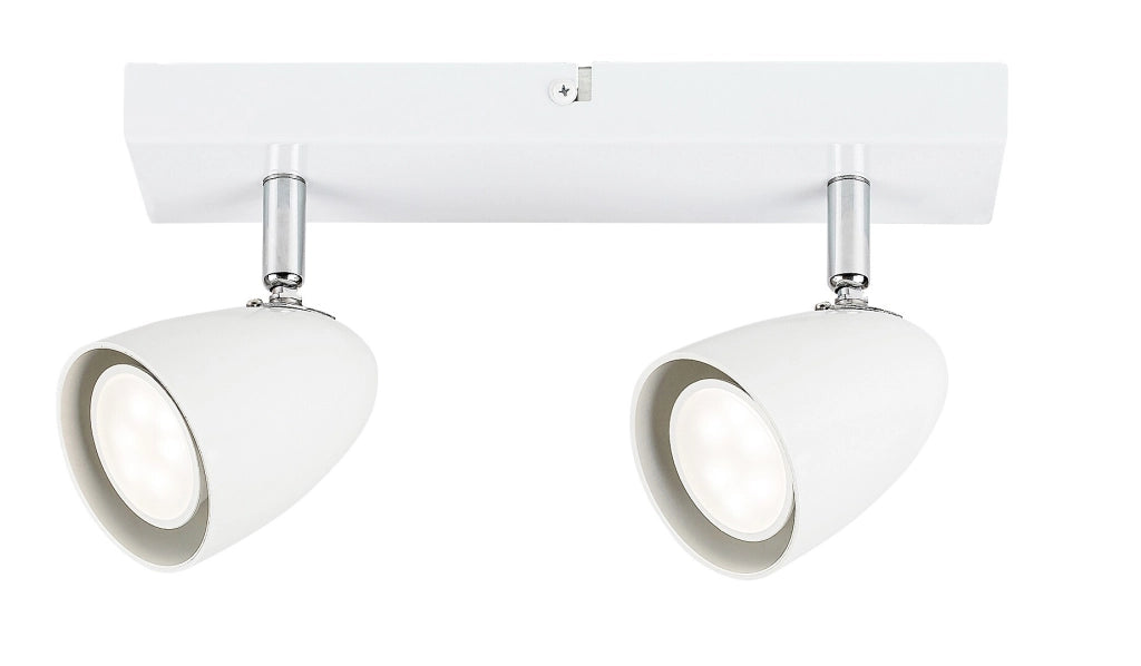 Plafoniera bianca 2 faretti orientabili GU10 5W Rabalux