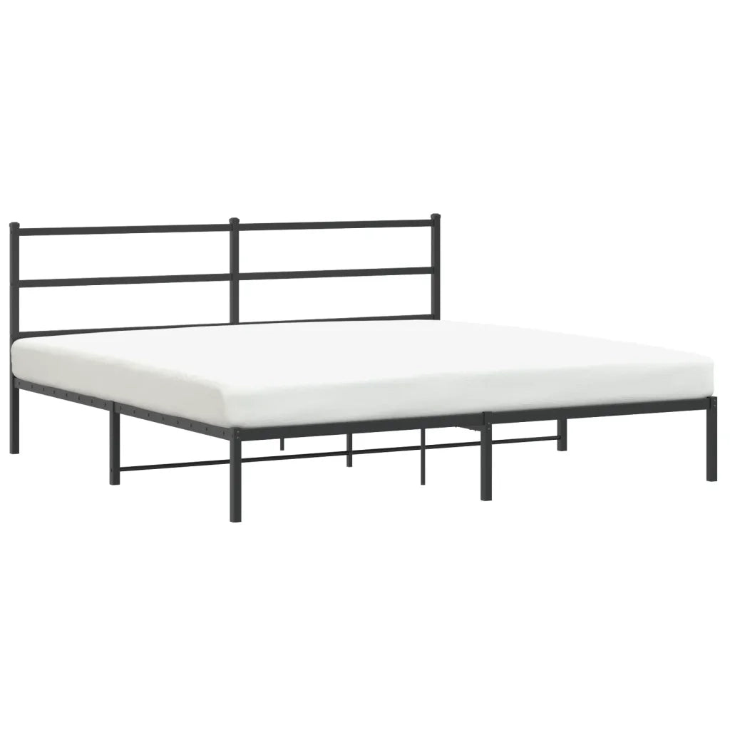 Giroletto con Testiera-Struttura Letto con testiera in Metallo Nero 193x203 cm 150353