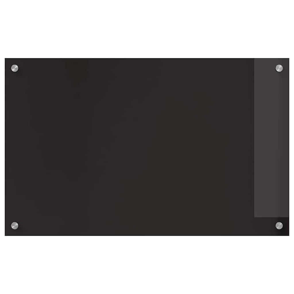 Set di 2 paraschizzi moderni per cucina 80 x 50 cm estetica elegante resistente al calore vetro temperato nero 02_0056310