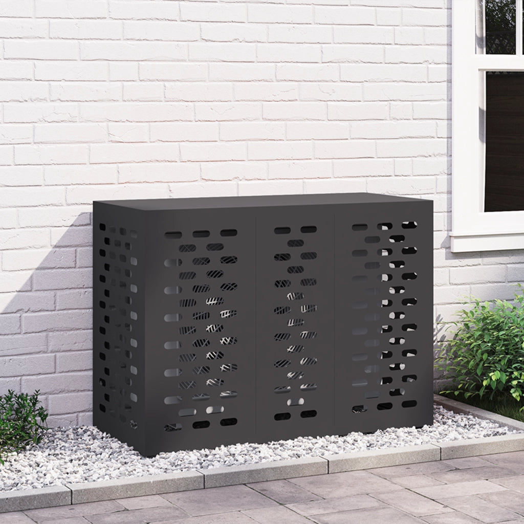 Copertura per Condizionatore Nera 110x50x80 cm Acciaio