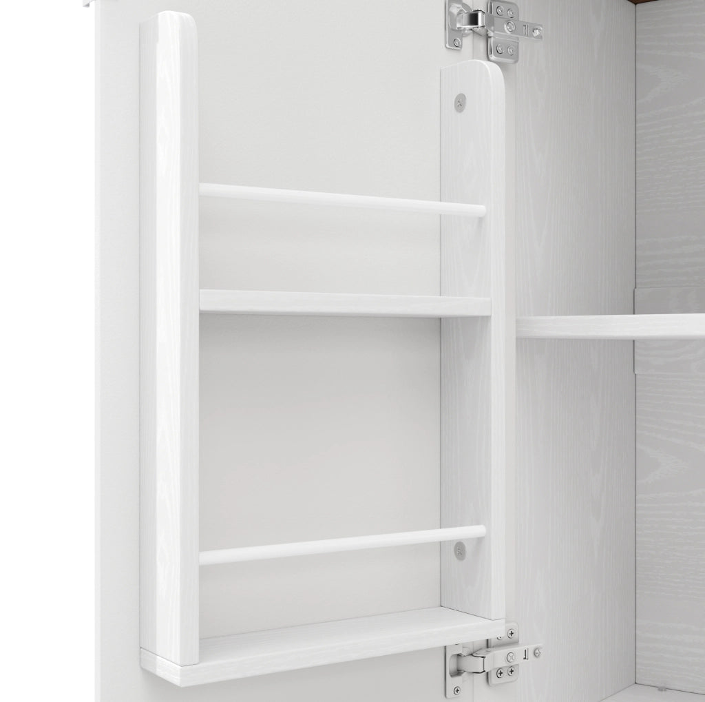 Isola da cucina 130x45(75)x92 cm con piano ribaltabile; ripiani regolabili; MDF bianco