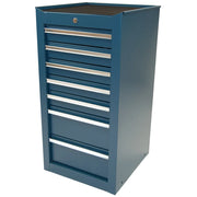 Mobiletto portautensili blu, stretto, 7 cassetti