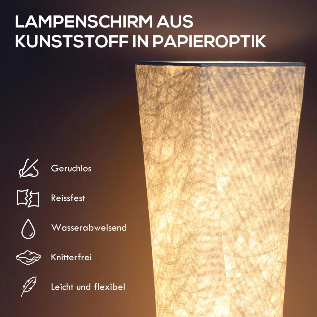 Lampada da terra con paralume in carta ¨C Xylo ¨C interruttore a pedale, 3 livelli luminosit¨¤, bianco