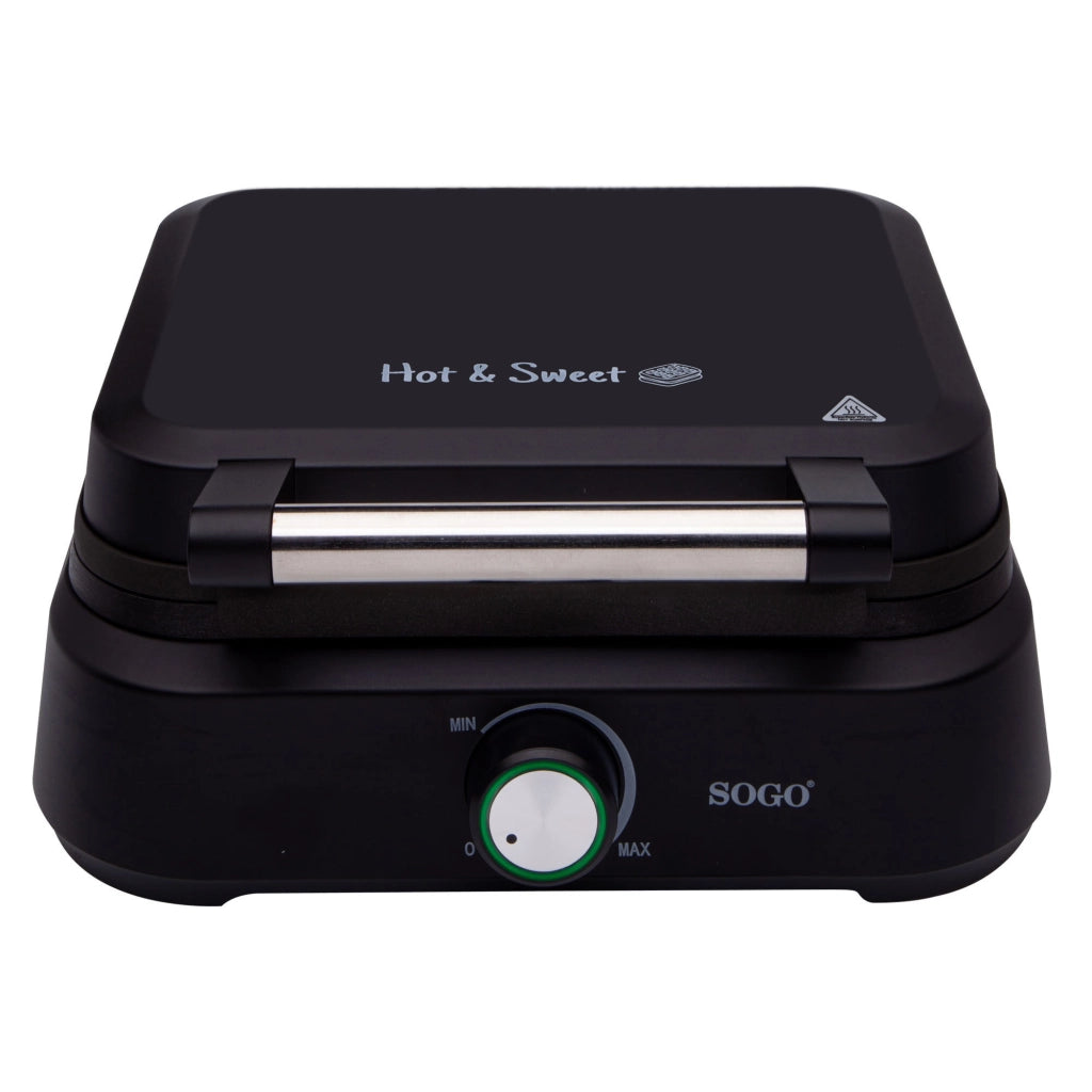 Macchina per waffle belgi elettrica, piastre 17x10,5 cm, 1500W, controllo temperatura, rivestimento antiaderente - SOGO