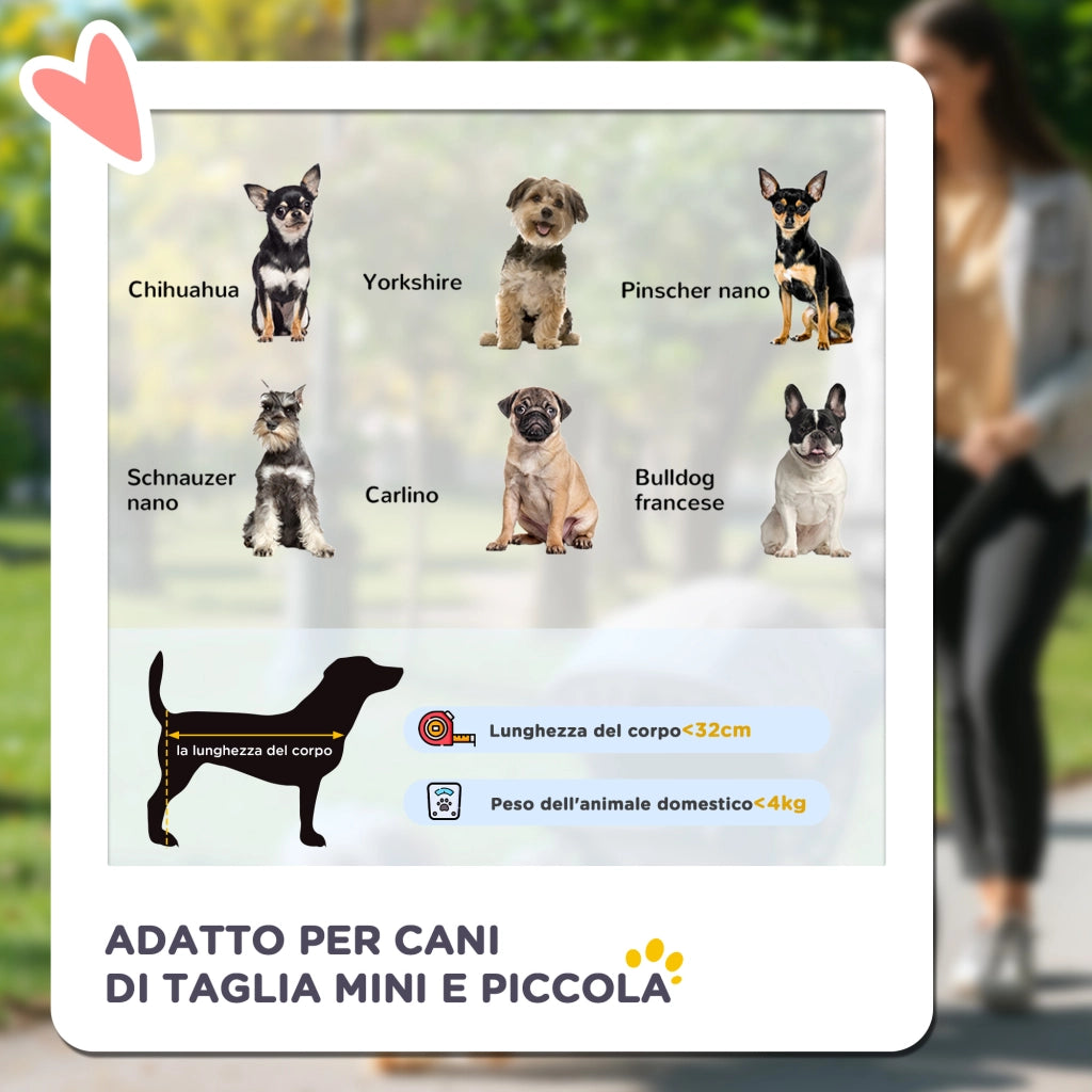 Passeggino Pieghevole per Cani Piccoli ¨C Xylo ¨C con Guinzaglio di Sicurezza e Cestino, Nero