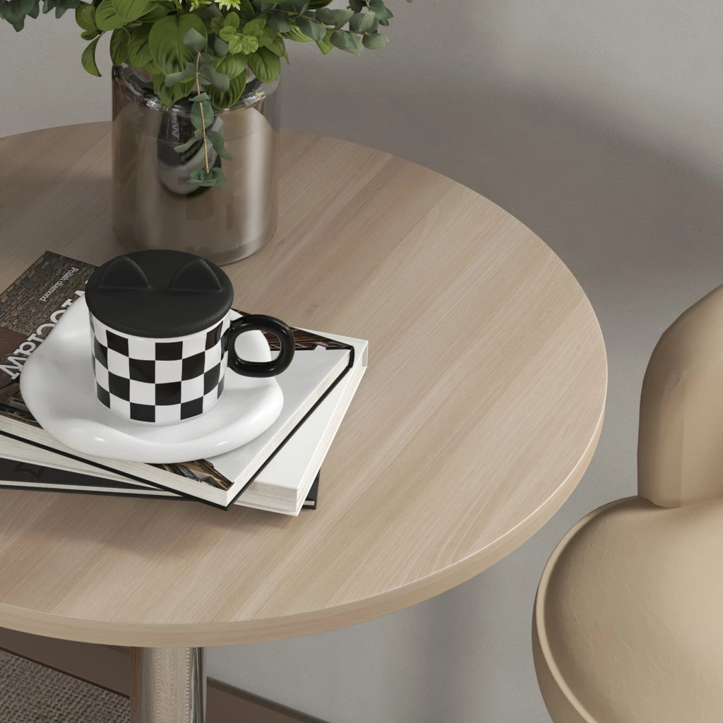 Tavolo alto da cucina rotondo regolabile 360¡ã ¨C Xylo ¨C 60x60x91 cm roble claro