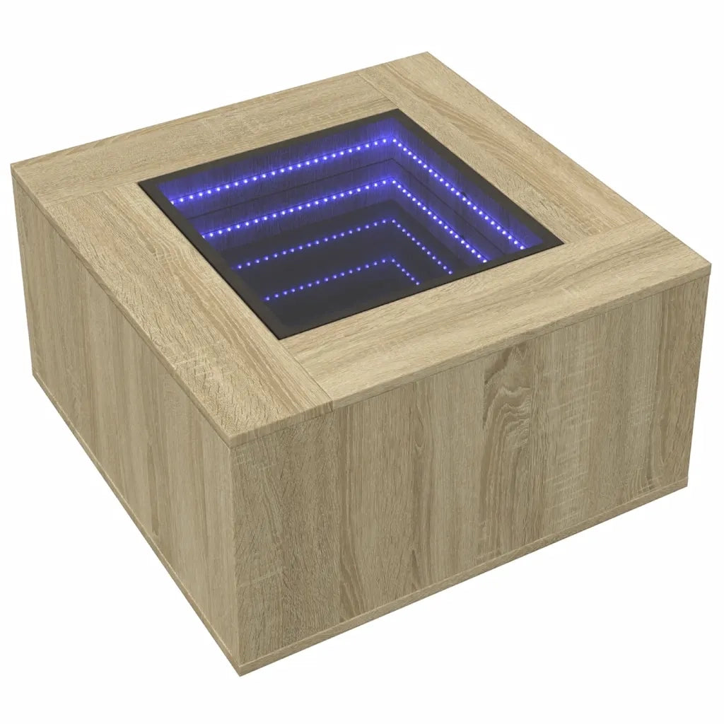 Tavolino salotto | Tavolino da caff¨¨ | Tavolino da Soggiorno con LED Rovere Sonoma 60x60x40 cm Multistrato