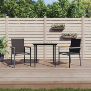 Sedie da Giardino 2 pz Nere 55x61,5x90 cm Textilene e Acciaio 364099
