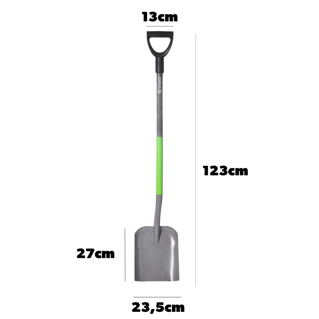 Pala da sabbia KADAX, pala per cereali, manico in metallo, manico in carbonio, 123 cm