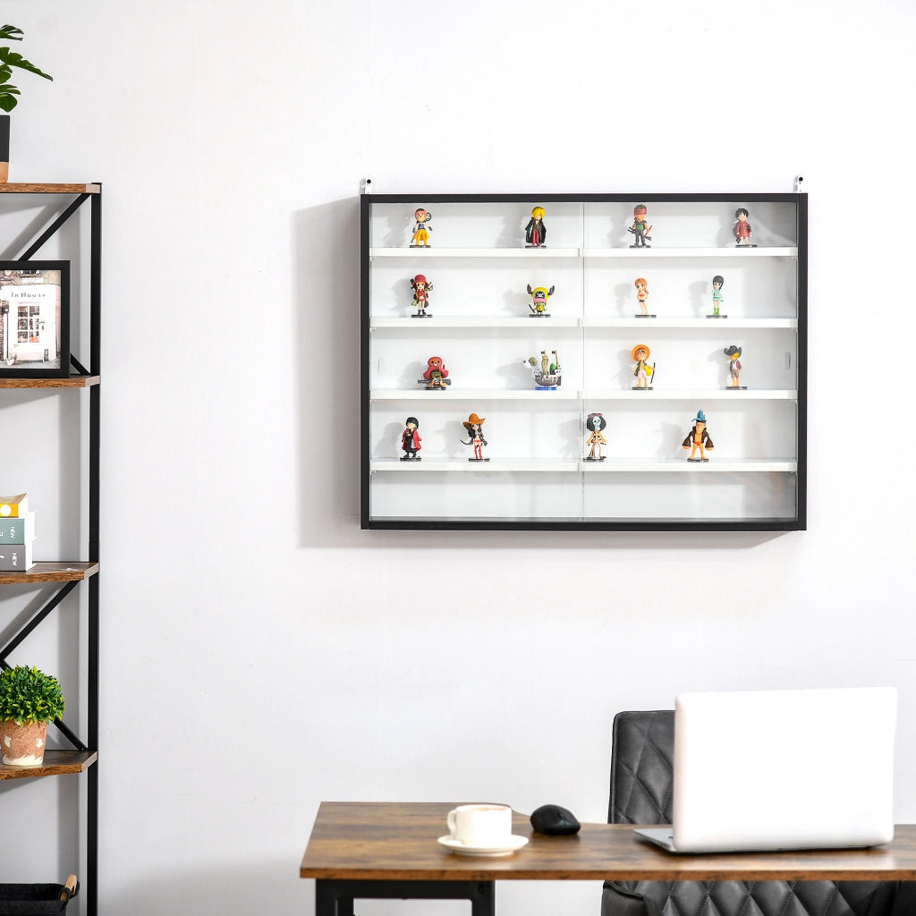 Libreria a muro con ante scorrevoli ¨C zephmum ¨C nero 80x9.5x60 cm